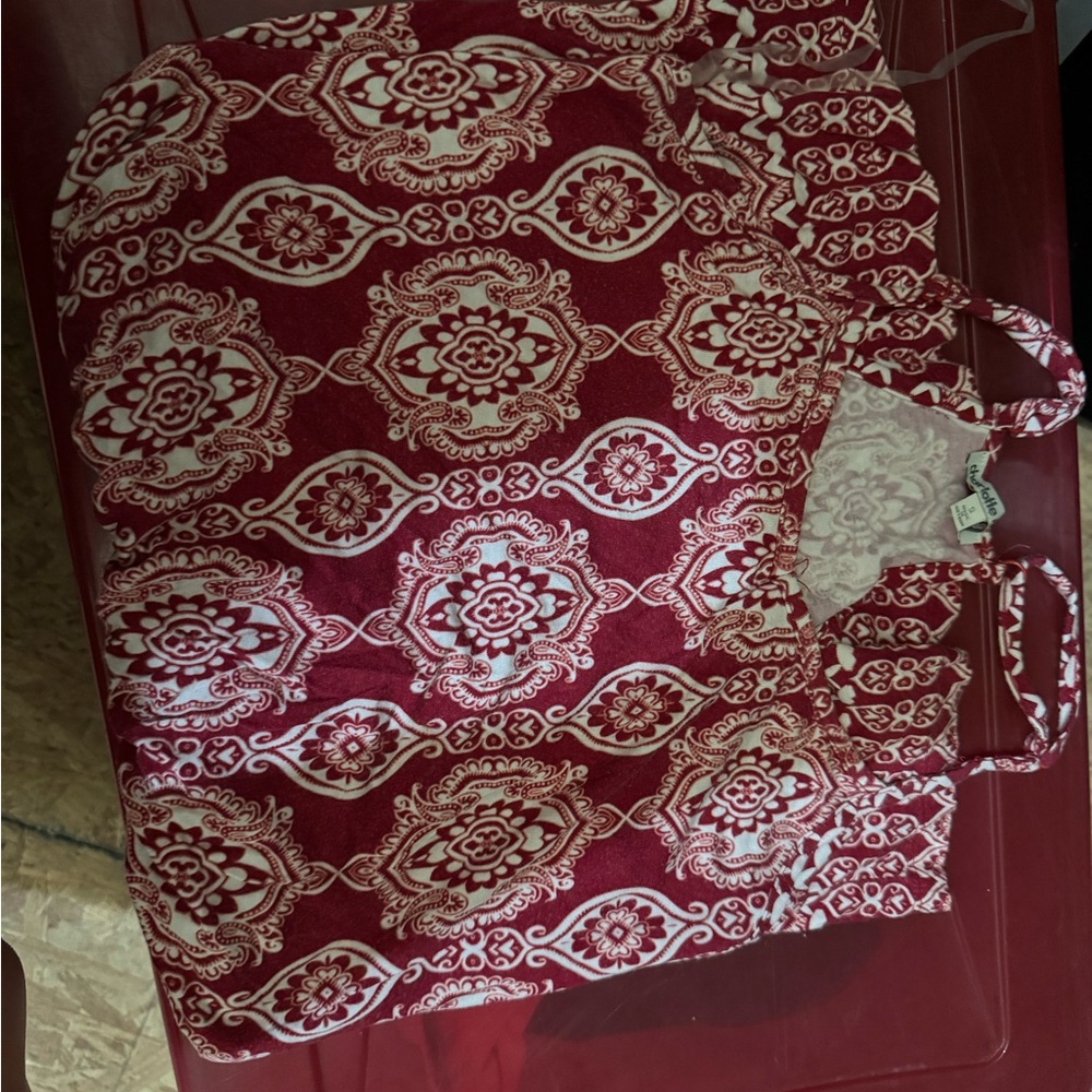 Charlotte Russe Red and White Patterned Dress